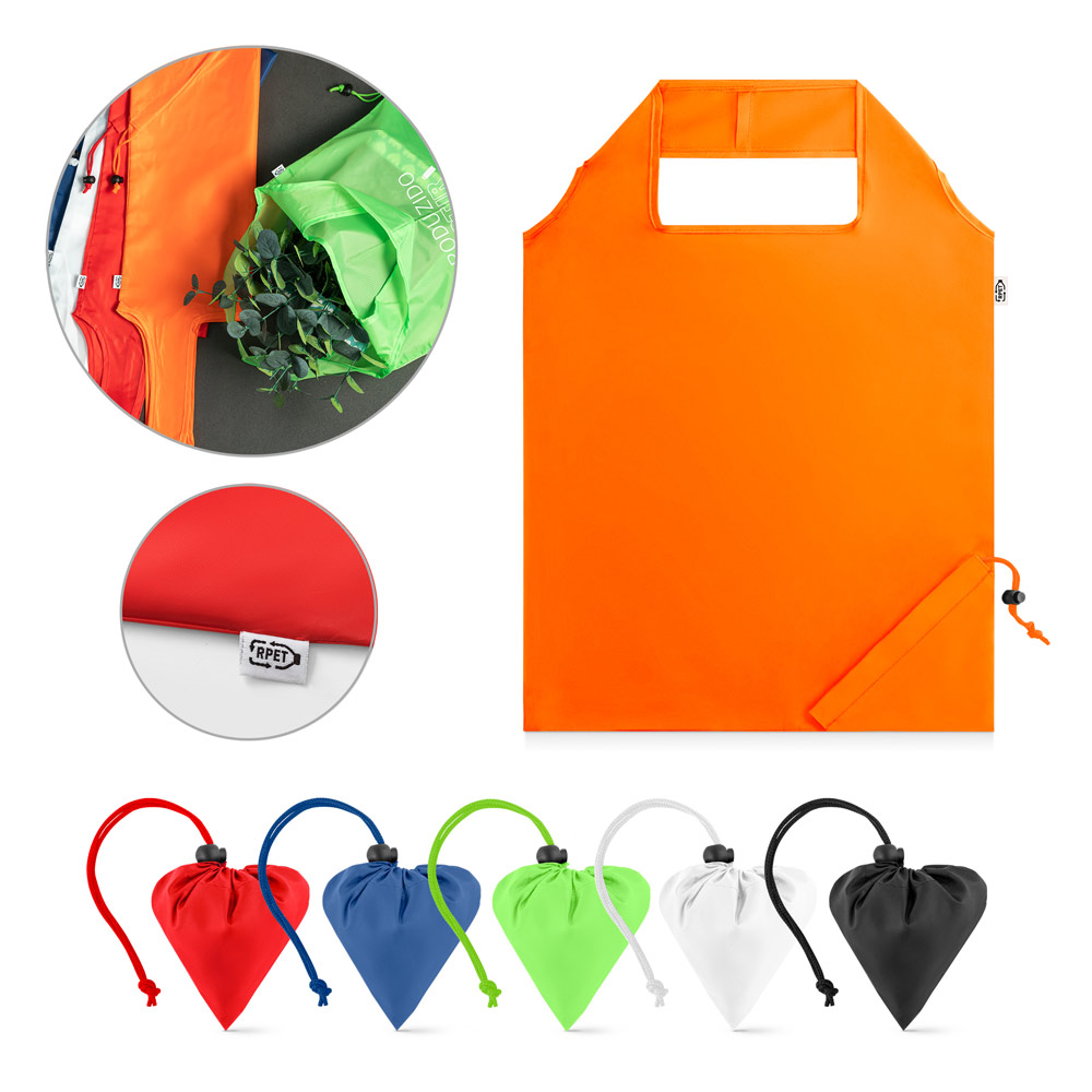 BEIRA. Sacola dobrável em poliéster reciclado 190T com alças